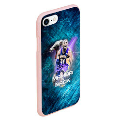 Чехол iPhone 7/8 матовый Kobe Bryant, цвет: 3D-светло-розовый — фото 2