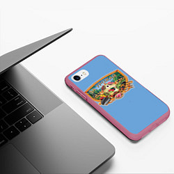 Чехол iPhone 7/8 матовый Звезда Дачника, цвет: 3D-малиновый — фото 2