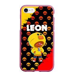 Чехол iPhone 7/8 матовый Brawl Stars Leon Sally, цвет: 3D-малиновый