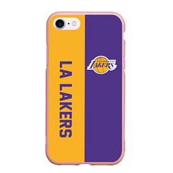 Чехол iPhone 7/8 матовый LA LAKERS, цвет: 3D-светло-розовый