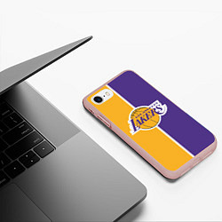 Чехол iPhone 7/8 матовый LA LAKERS, цвет: 3D-светло-розовый — фото 2