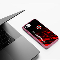 Чехол iPhone 7/8 матовый UMBRELLA CORPORATION, цвет: 3D-малиновый — фото 2