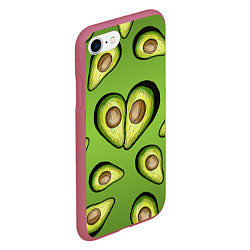 Чехол iPhone 7/8 матовый Люблю авокадо, цвет: 3D-малиновый — фото 2