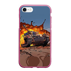 Чехол iPhone 7/8 матовый Танк, цвет: 3D-малиновый