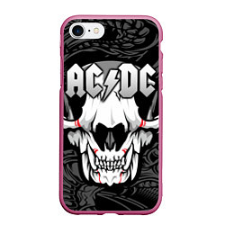 Чехол iPhone 7/8 матовый ACDC, цвет: 3D-малиновый