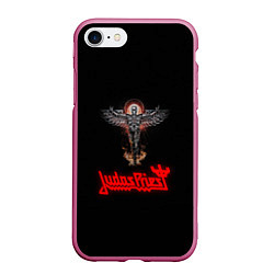 Чехол iPhone 7/8 матовый Judas Priest, цвет: 3D-малиновый