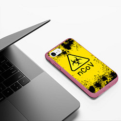 Чехол iPhone 7/8 матовый NСov, цвет: 3D-малиновый — фото 2