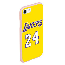 Чехол iPhone 7/8 матовый Kobe Bryant 24, цвет: 3D-светло-розовый — фото 2