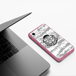 Чехол iPhone 7/8 матовый ВДВ СССР, цвет: 3D-малиновый — фото 2