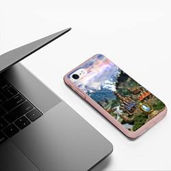 Чехол iPhone 7/8 матовый HEROES, цвет: 3D-светло-розовый — фото 2
