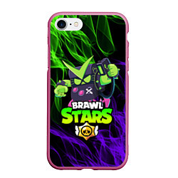 Чехол iPhone 7/8 матовый BRAWL STARS VIRUS 8-BIT, цвет: 3D-малиновый