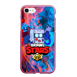 Чехол iPhone 7/8 матовый Brawl stars 8 bit, цвет: 3D-малиновый