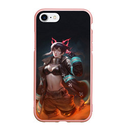 Чехол iPhone 7/8 матовый Fire Force, цвет: 3D-светло-розовый