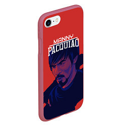 Чехол iPhone 7/8 матовый Manny Pacquiao, цвет: 3D-малиновый — фото 2