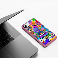 Чехол iPhone 7/8 матовый BRAWL STARS TARA, цвет: 3D-малиновый — фото 2