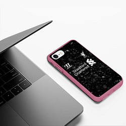 Чехол iPhone 7/8 матовый Liverpool, цвет: 3D-малиновый — фото 2