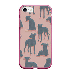 Чехол iPhone 7/8 матовый Doggy style, цвет: 3D-малиновый