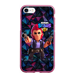 Чехол iPhone 7/8 матовый Brawl Stars Colt Кольт, цвет: 3D-малиновый