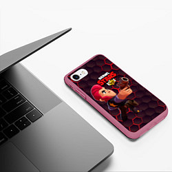 Чехол iPhone 7/8 матовый Brawl Stars Colt Кольт, цвет: 3D-малиновый — фото 2