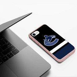 Чехол iPhone 7/8 матовый Vancouver Canucks, цвет: 3D-светло-розовый — фото 2