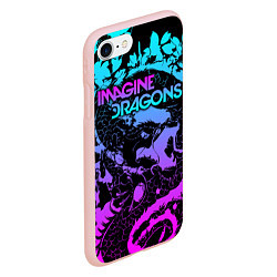 Чехол iPhone 7/8 матовый Imagine Dragons, цвет: 3D-светло-розовый — фото 2