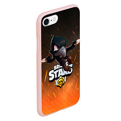 Чехол iPhone 7/8 матовый Brawl Stars Crow Ворон, цвет: 3D-светло-розовый — фото 2