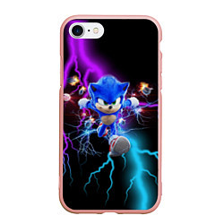 Чехол iPhone 7/8 матовый SONIC, цвет: 3D-светло-розовый