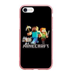 Чехол iPhone 7/8 матовый MINECRAFT, цвет: 3D-баблгам