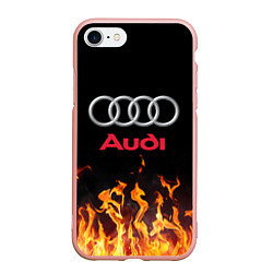 Чехол iPhone 7/8 матовый AUDI, цвет: 3D-светло-розовый