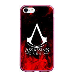 Чехол iPhone 7/8 матовый ASSASSINS CREED, цвет: 3D-малиновый