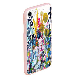 Чехол iPhone 7/8 матовый Watercolor Flowers, цвет: 3D-светло-розовый — фото 2