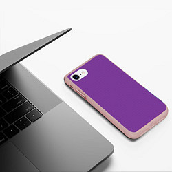Чехол iPhone 7/8 матовый Фиолетовая волна, цвет: 3D-светло-розовый — фото 2