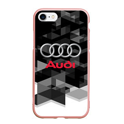 Чехол iPhone 7/8 матовый AUDI, цвет: 3D-светло-розовый