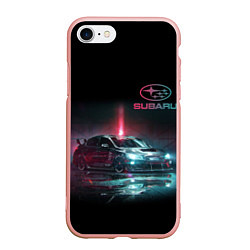 Чехол iPhone 7/8 матовый SUBARUСпина, цвет: 3D-светло-розовый