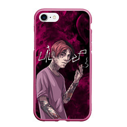 Чехол iPhone 7/8 матовый LIL PEEP, цвет: 3D-малиновый