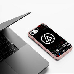 Чехол iPhone 7/8 матовый LINKIN PARK, цвет: 3D-светло-розовый — фото 2