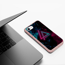 Чехол iPhone 7/8 матовый LINKIN PARK, цвет: 3D-светло-розовый — фото 2