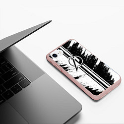 Чехол iPhone 7/8 матовый MetallicaСпина, цвет: 3D-светло-розовый — фото 2