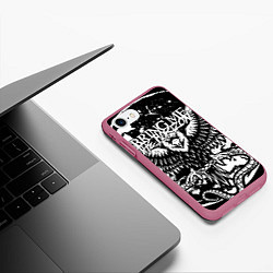 Чехол iPhone 7/8 матовый Bring Me the Horizon, цвет: 3D-малиновый — фото 2