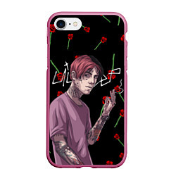 Чехол iPhone 7/8 матовый LIL PEEP, цвет: 3D-малиновый