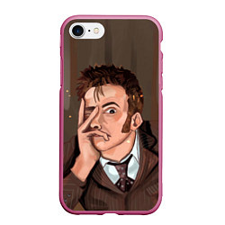 Чехол iPhone 7/8 матовый 10TH DOCTOR WHO, цвет: 3D-малиновый