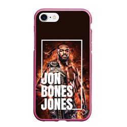 Чехол iPhone 7/8 матовый Jon Jones, цвет: 3D-малиновый