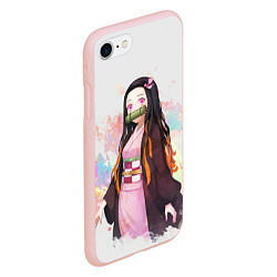 Чехол iPhone 7/8 матовый KIMETSU NO YAIBA, цвет: 3D-светло-розовый — фото 2