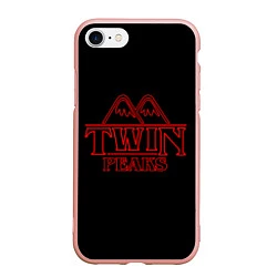Чехол iPhone 7/8 матовый Twin Peaks, цвет: 3D-светло-розовый