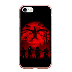 Чехол iPhone 7/8 матовый STRANGER THINGS, цвет: 3D-светло-розовый