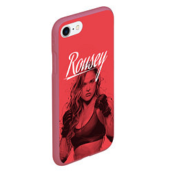 Чехол iPhone 7/8 матовый Ronda Rousey, цвет: 3D-малиновый — фото 2