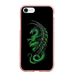 Чехол iPhone 7/8 матовый Green Dragon, цвет: 3D-светло-розовый