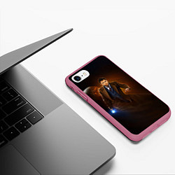 Чехол iPhone 7/8 матовый DAVID TENNANT, цвет: 3D-малиновый — фото 2