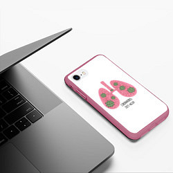 Чехол iPhone 7/8 матовый Coronavirus, цвет: 3D-малиновый — фото 2