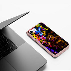 Чехол iPhone 7/8 матовый Five Nights At Freddy's, цвет: 3D-светло-розовый — фото 2